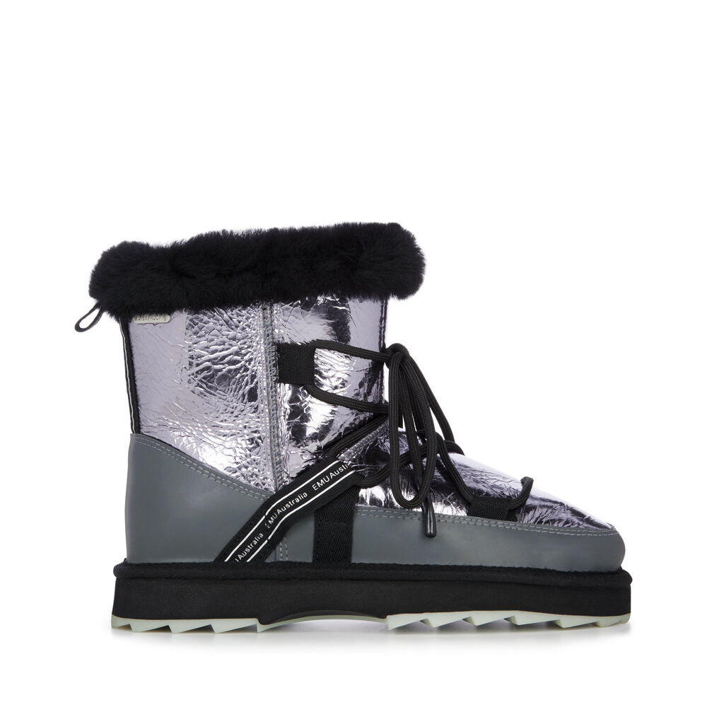 Emu Blurred Mirror Stiefel Damen Dunkelsilber | EWNUHAF-47