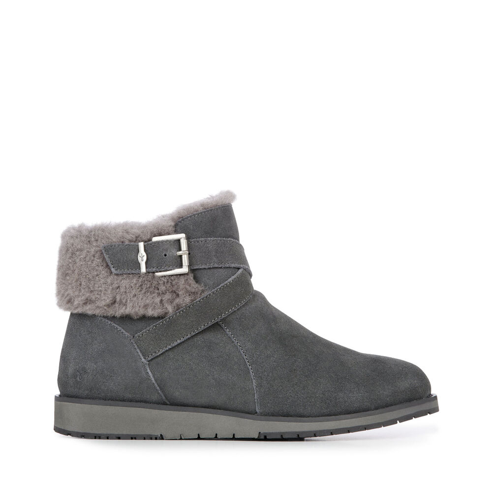 Emu Merak Stiefel Damen Dunkelschwarz Grau | TKABMWH-45