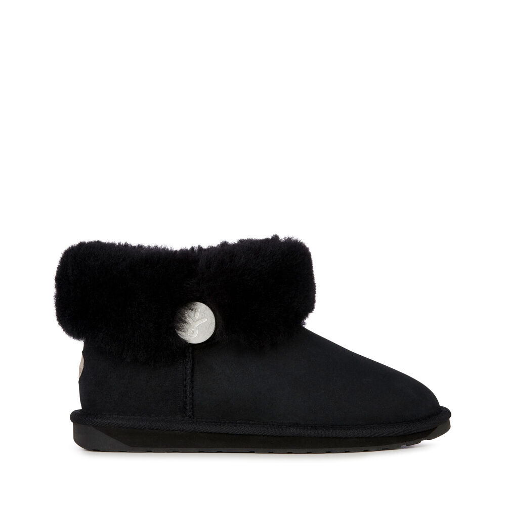 Emu Ore Fold Over Stiefel Damen Schwarz | TIOAXYK-14
