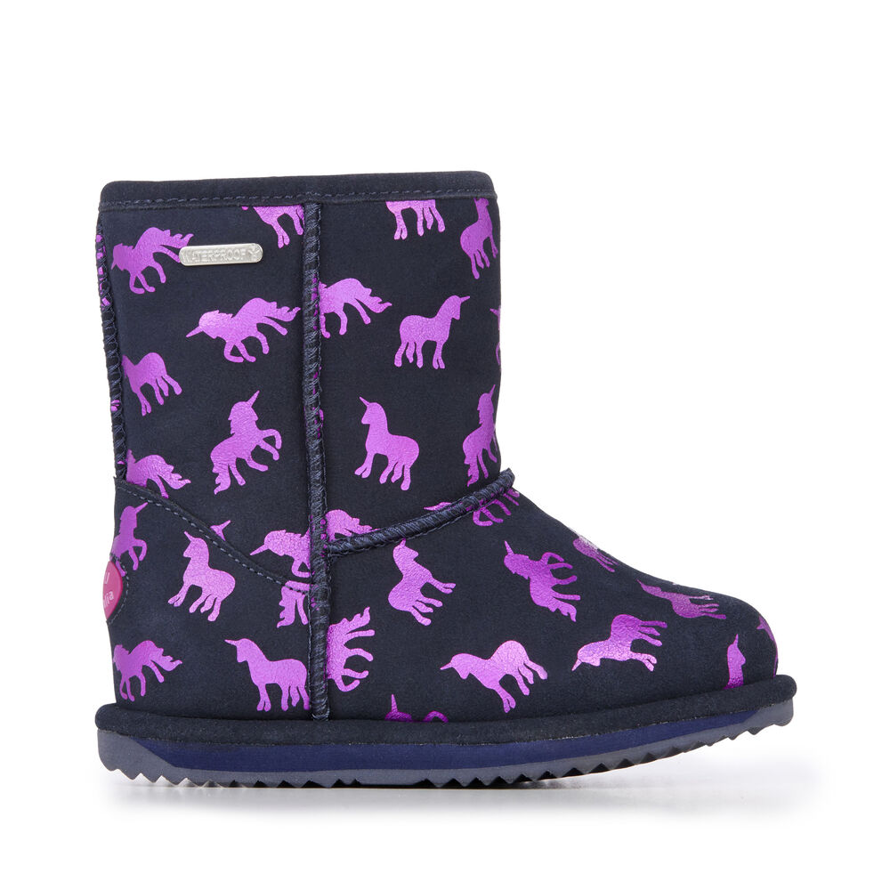 Emu Rainbow Unicorn Brumby Stiefel Kinder Navy | IXGEPLF-69