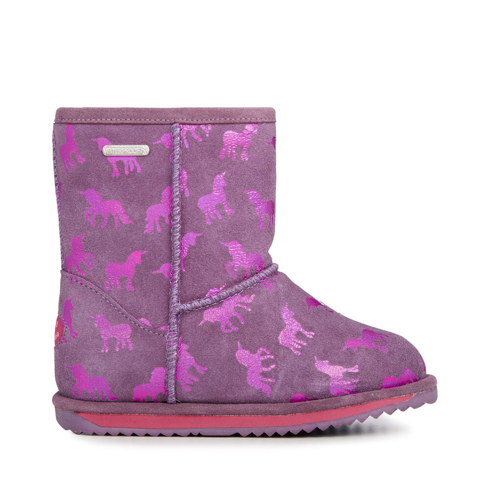Emu Rainbow Unicorn Brumby Stiefel Kinder Lila | OUHGMPR-04