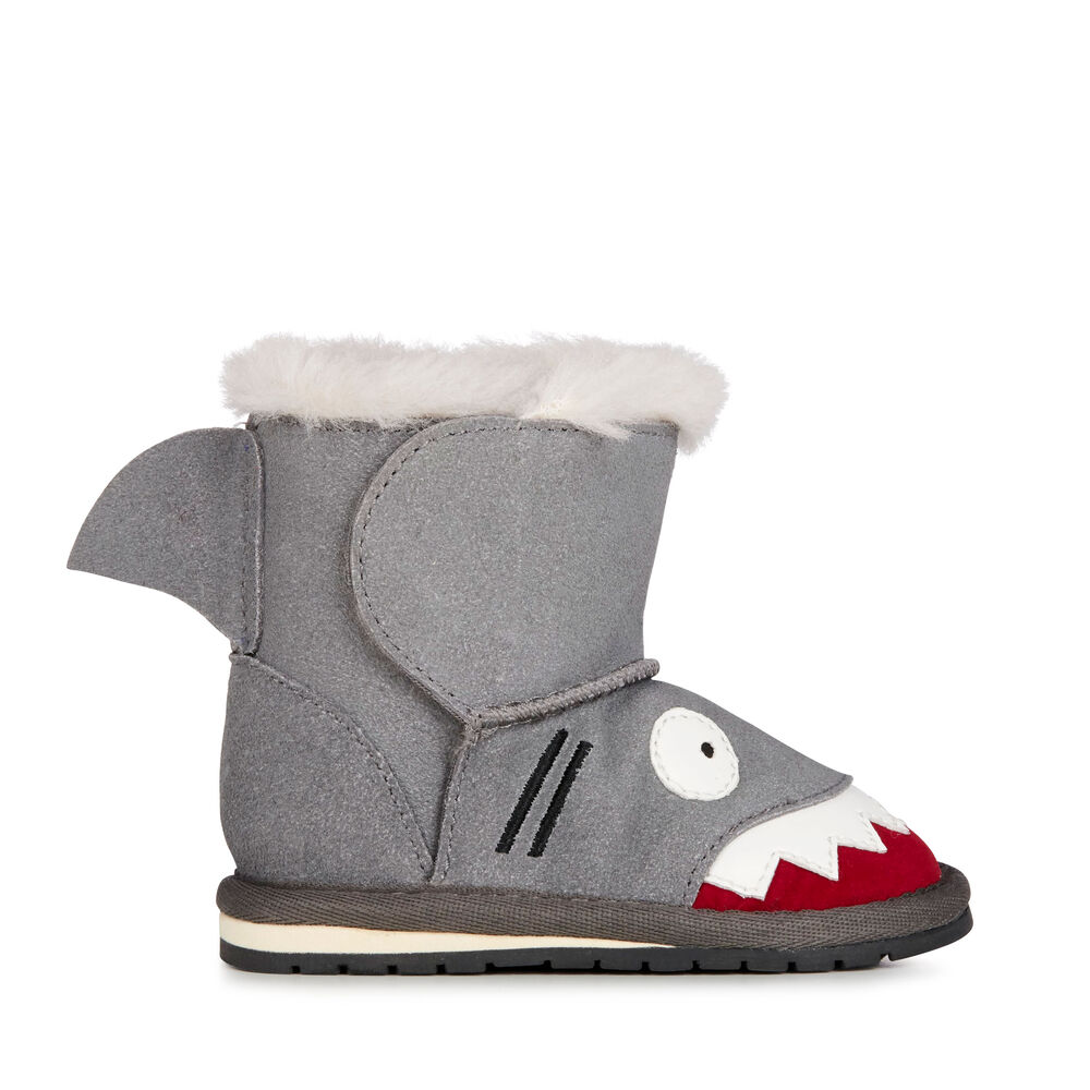 Emu Shark Walker Babies Stiefel Kinder Grau | ATDKOVC-03