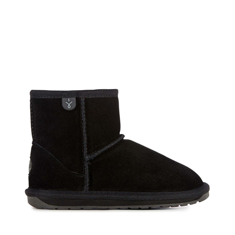 Emu Wallaby Mini Teens Stiefel Kinder Schwarz | OGRHKDV-68
