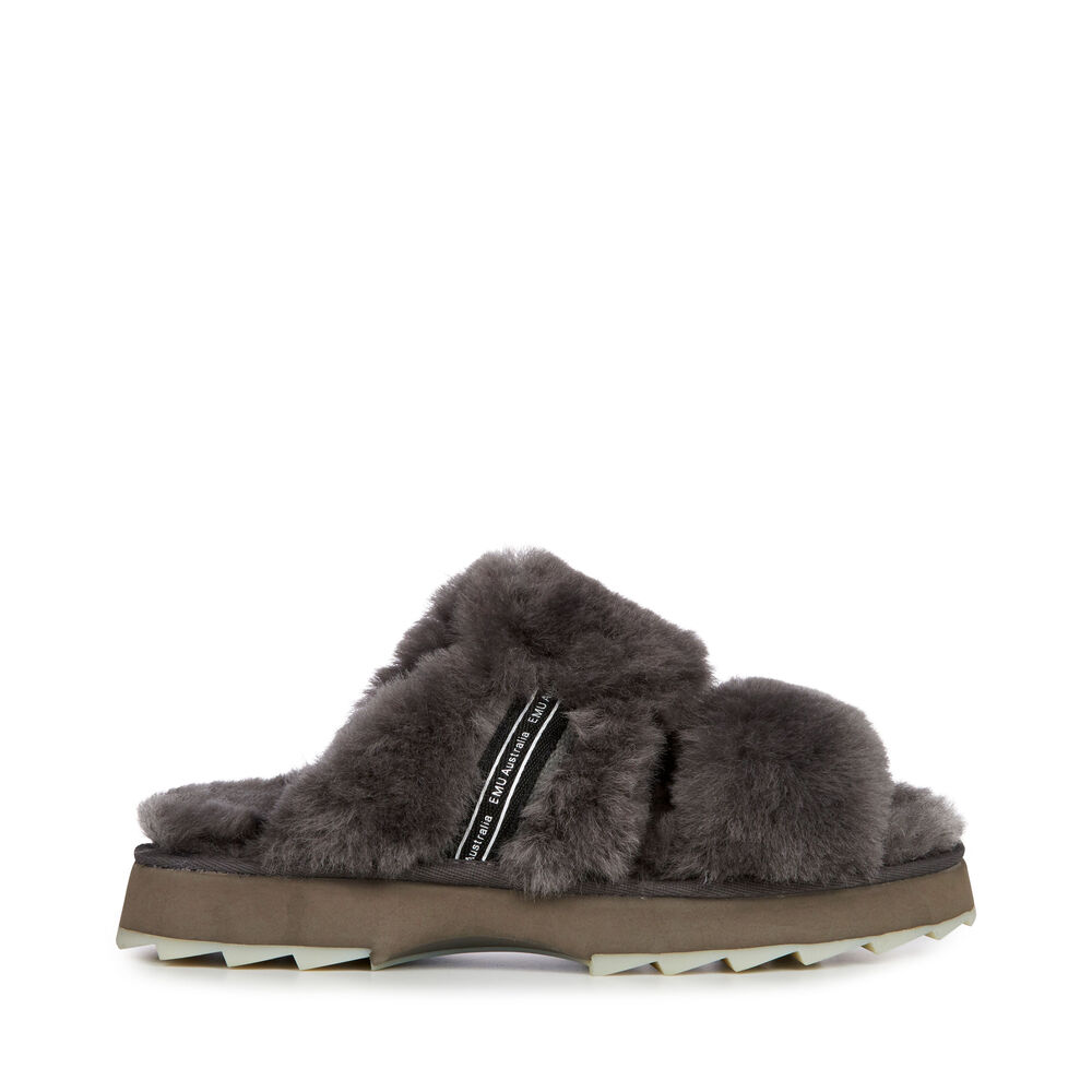 Emu Wobbegong Hausschuhe Damen Tiefesgrau | BMUDXKZ-84