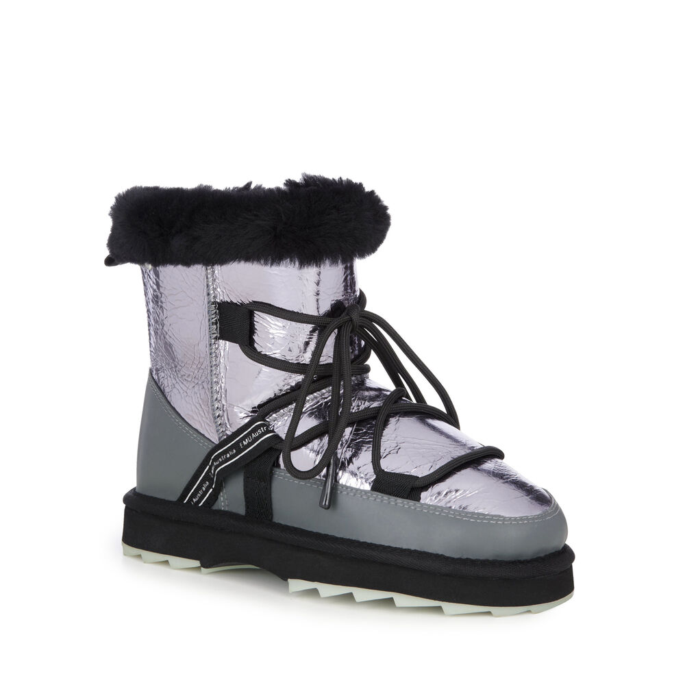 Emu Blurred Mirror Stiefel Damen Dunkelsilber | EWNUHAF-47