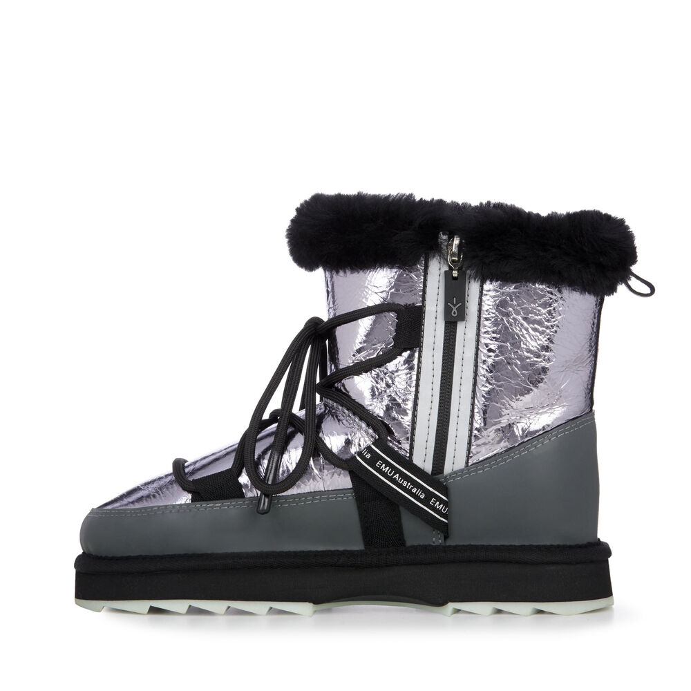 Emu Blurred Mirror Stiefel Damen Dunkelsilber | EWNUHAF-47