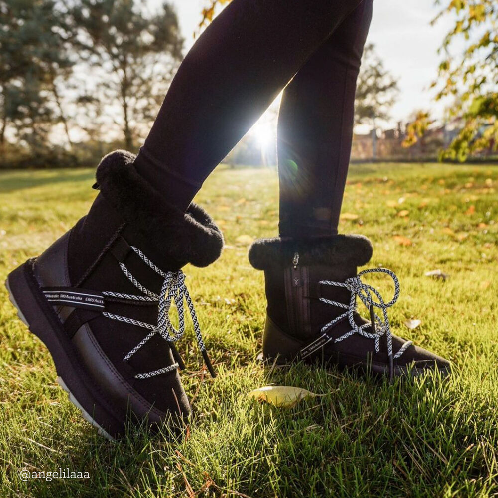 Emu Blurred Stiefel Damen Schwarz | XTZLFPH-06