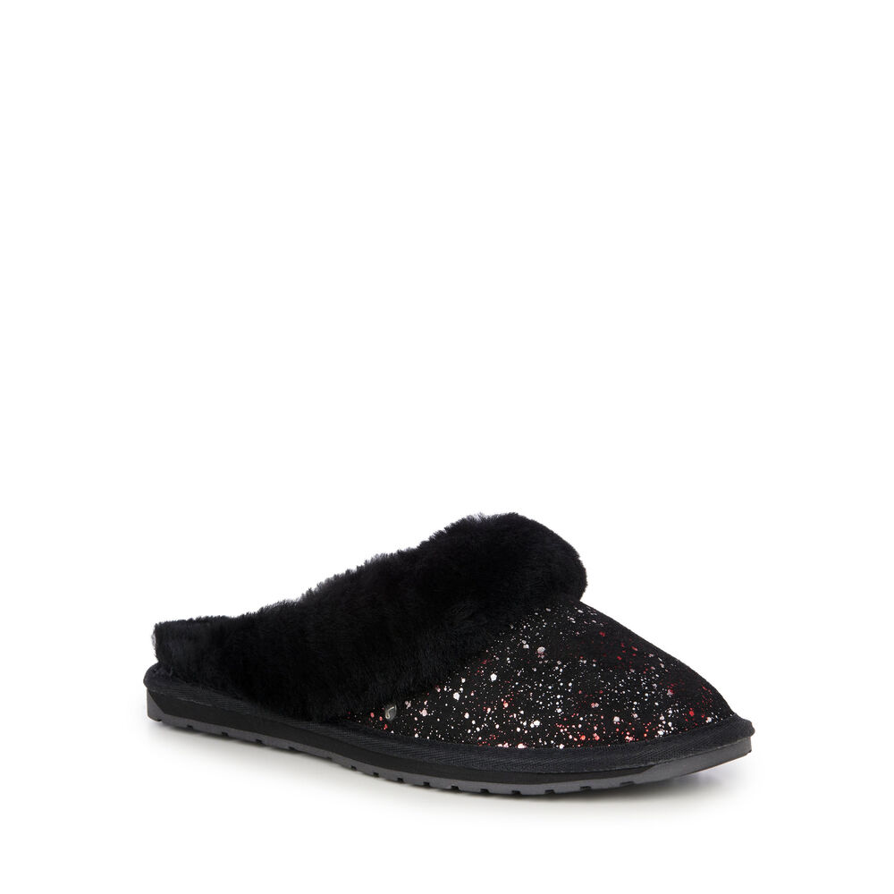 Emu Jolie Galaxy Hausschuhe Damen Schwarz | UJAEIKT-19