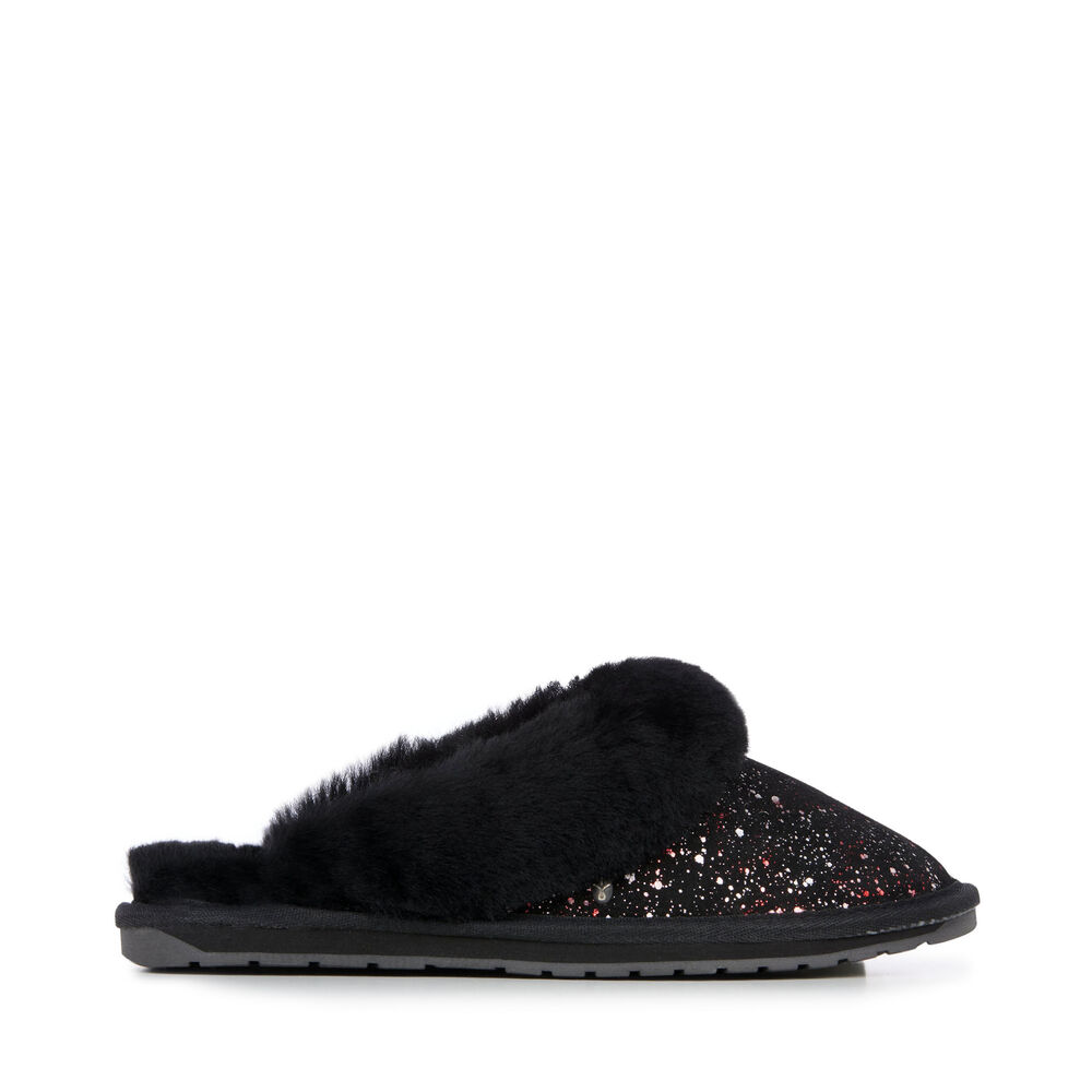 Emu Jolie Galaxy Hausschuhe Damen Schwarz | UJAEIKT-19