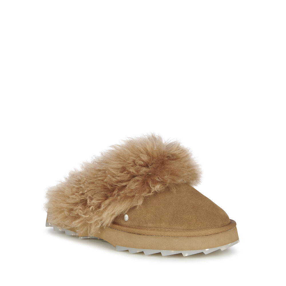 Emu Jolie Sharky Curly Hausschuhe Damen Braun | EFKJMUL-34