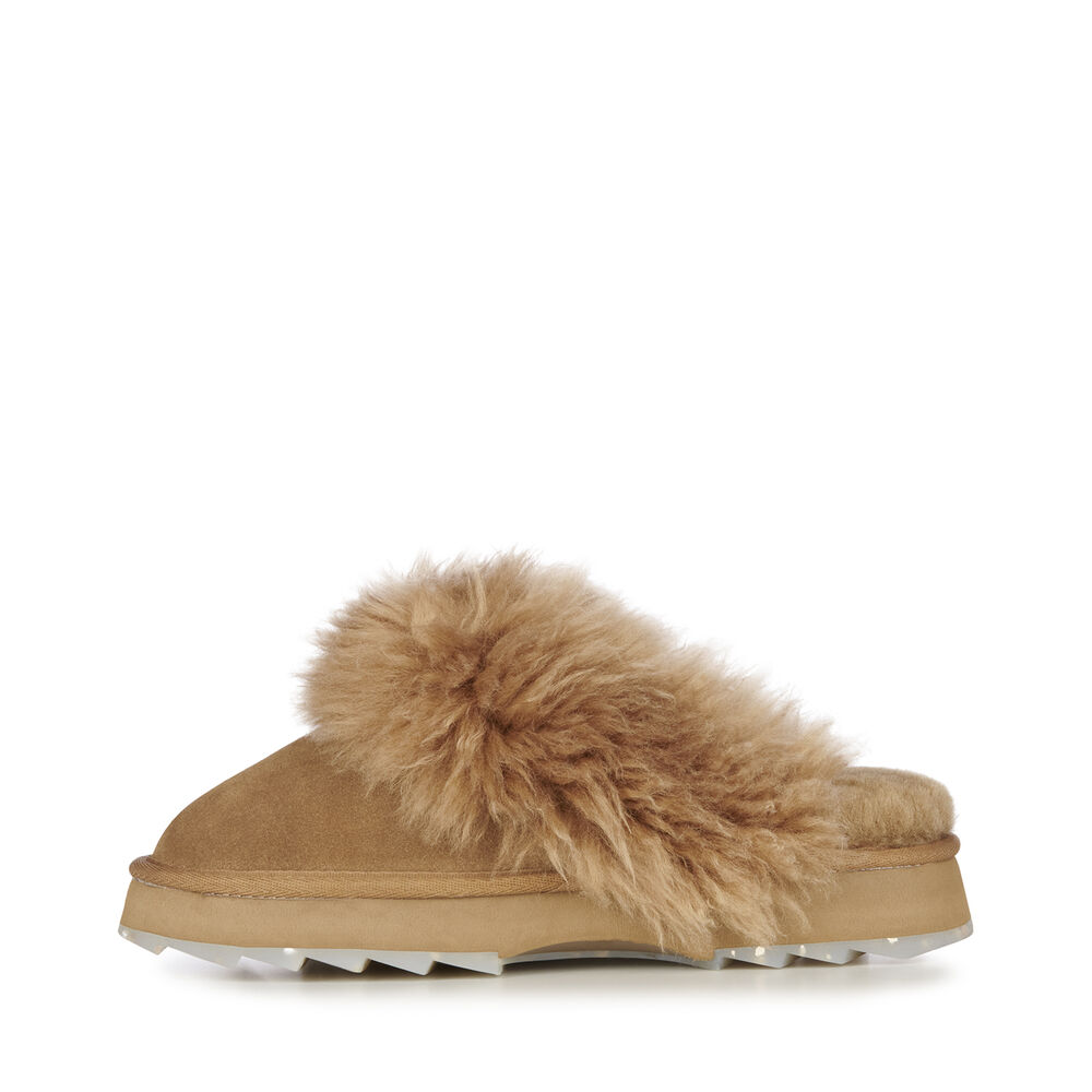 Emu Jolie Sharky Curly Hausschuhe Damen Braun | EFKJMUL-34