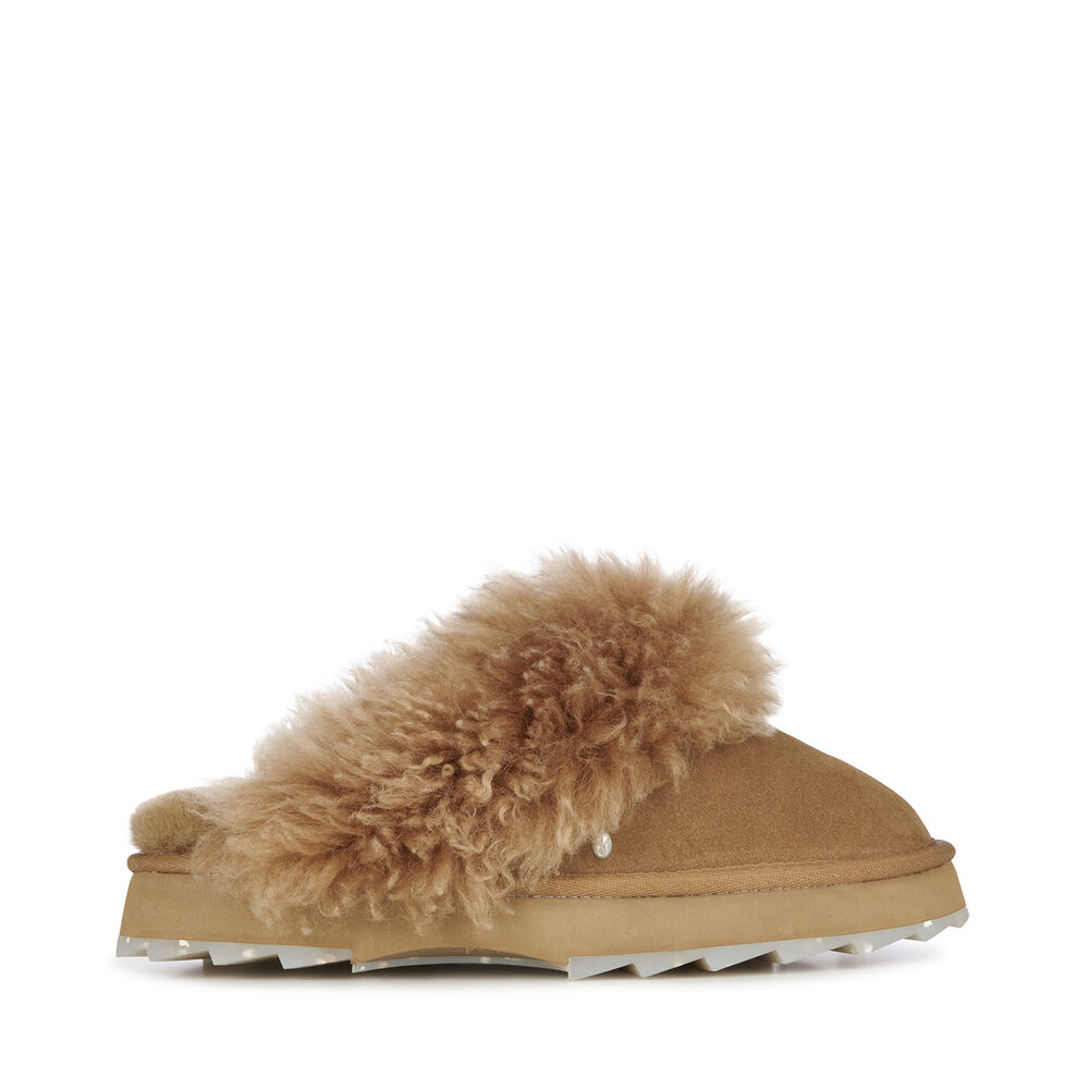Emu Jolie Sharky Curly Hausschuhe Damen Braun | EFKJMUL-34