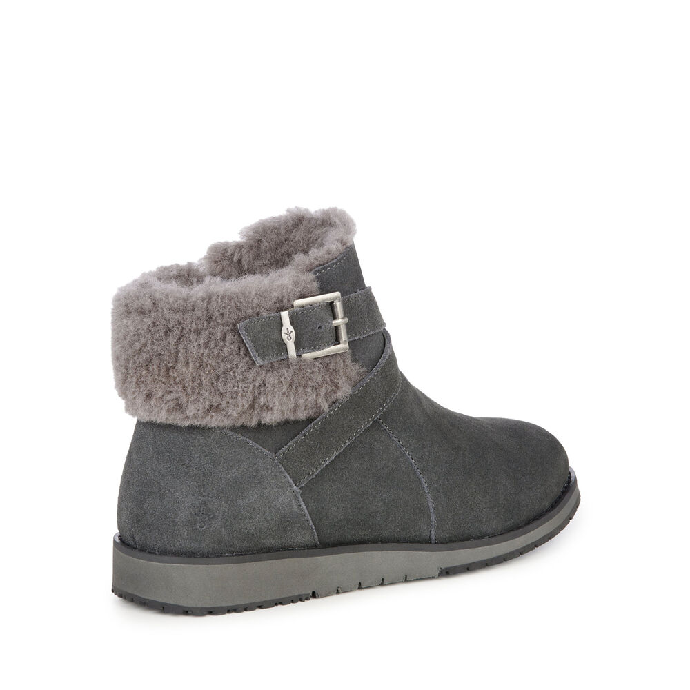Emu Merak Stiefel Damen Dunkelschwarz Grau | TKABMWH-45