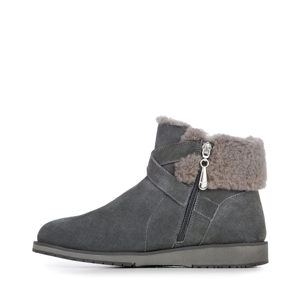 Emu Merak Stiefel Damen Dunkelschwarz Grau | TKABMWH-45