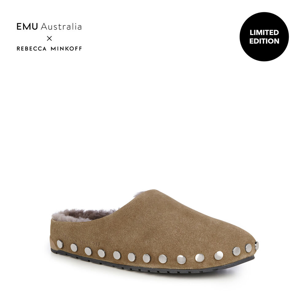 Emu Monch Stud Hausschuhe Damen Grün | UFGSXEW-31