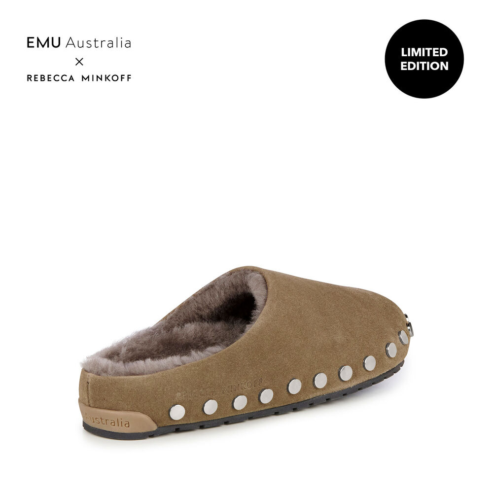 Emu Monch Stud Hausschuhe Damen Grün | UFGSXEW-31