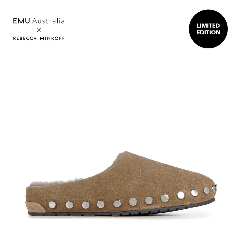 Emu Monch Stud Hausschuhe Damen Grün | UFGSXEW-31