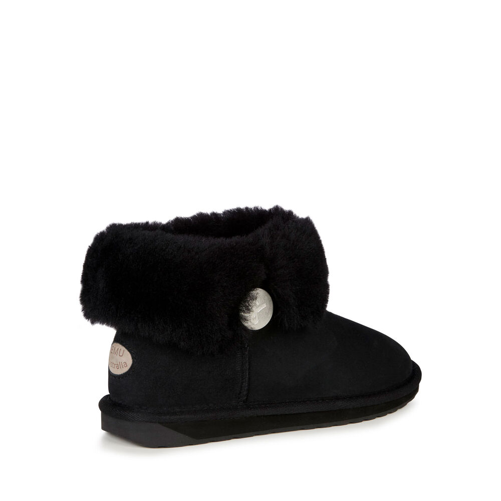 Emu Ore Fold Over Stiefel Damen Schwarz | TIOAXYK-14