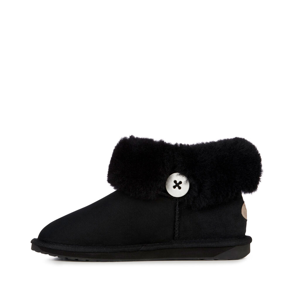 Emu Ore Fold Over Stiefel Damen Schwarz | TIOAXYK-14