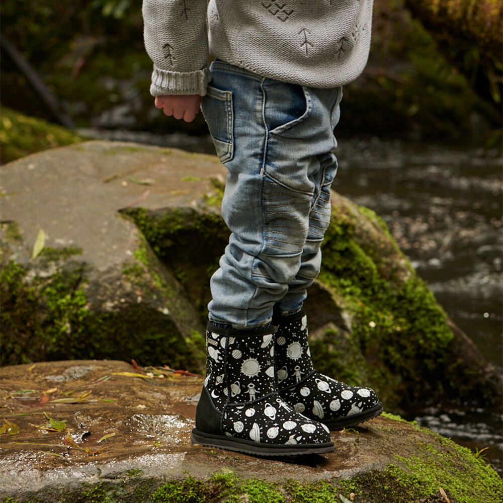 Emu Outer Space Brumby Stiefel Kinder Schwarz | WRKPIVU-61