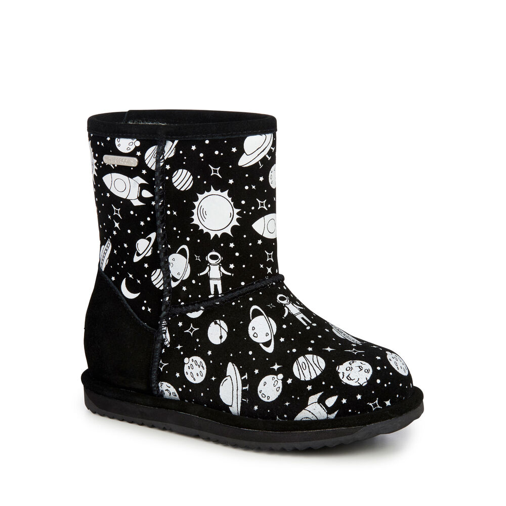 Emu Outer Space Brumby Stiefel Kinder Schwarz | WRKPIVU-61