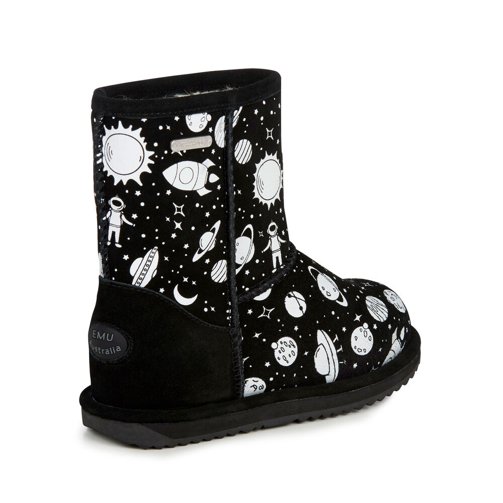 Emu Outer Space Brumby Stiefel Kinder Schwarz | WRKPIVU-61