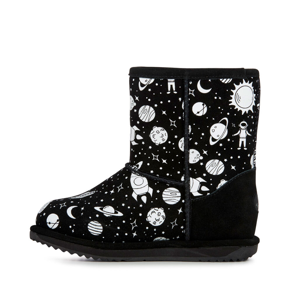 Emu Outer Space Brumby Stiefel Kinder Schwarz | WRKPIVU-61