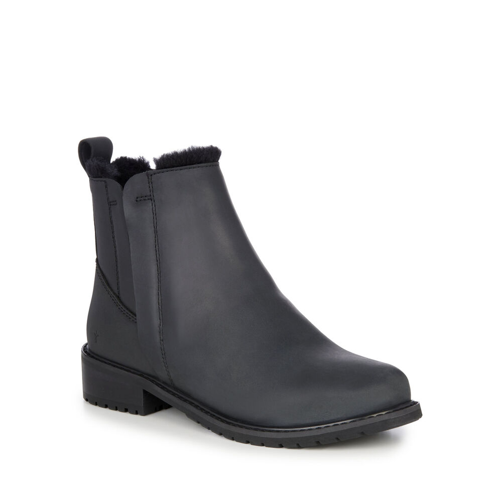 Emu Pioneer Leder Stiefel Damen Schwarz | AIXRTFY-28