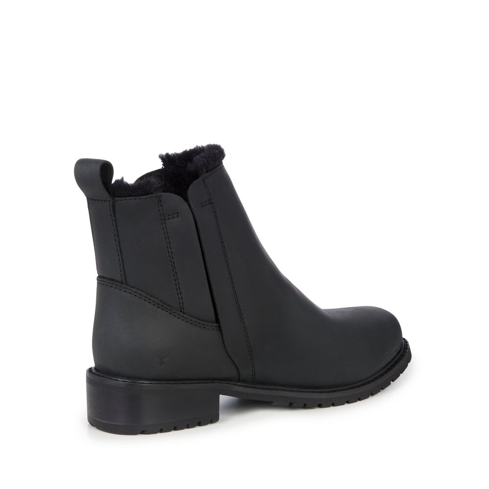 Emu Pioneer Leder Stiefel Damen Schwarz | AIXRTFY-28