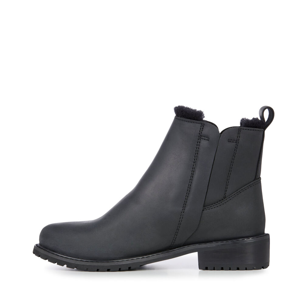 Emu Pioneer Leder Stiefel Damen Schwarz | AIXRTFY-28