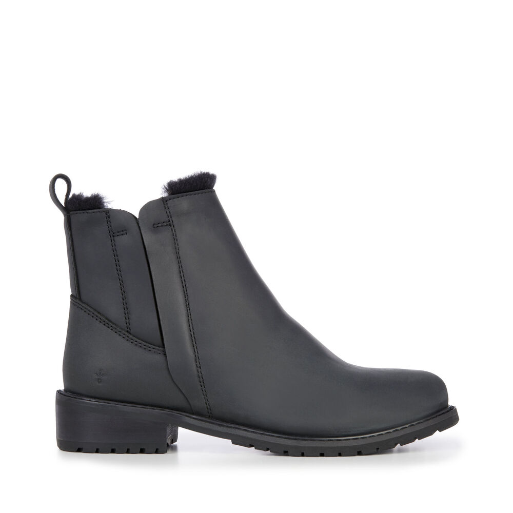 Emu Pioneer Leder Stiefel Damen Schwarz | AIXRTFY-28