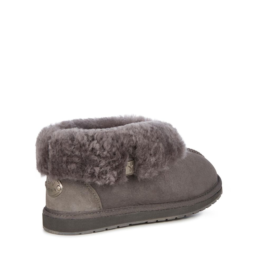 Emu Platinum Albany Hausschuhe Damen Tiefesgrau | FVECNSJ-56
