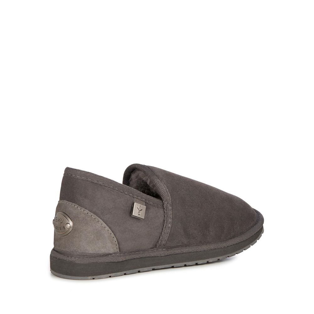 Emu Platinum Ashford Hausschuhe Herren Tiefesgrau | HKELOBW-87