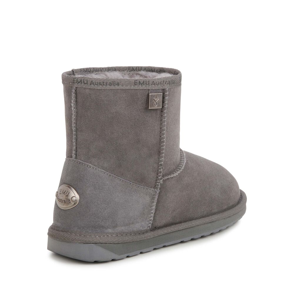 Emu Platinum Stinger Slim Mini Stiefel Damen Tiefesgrau | EPLFCAW-47