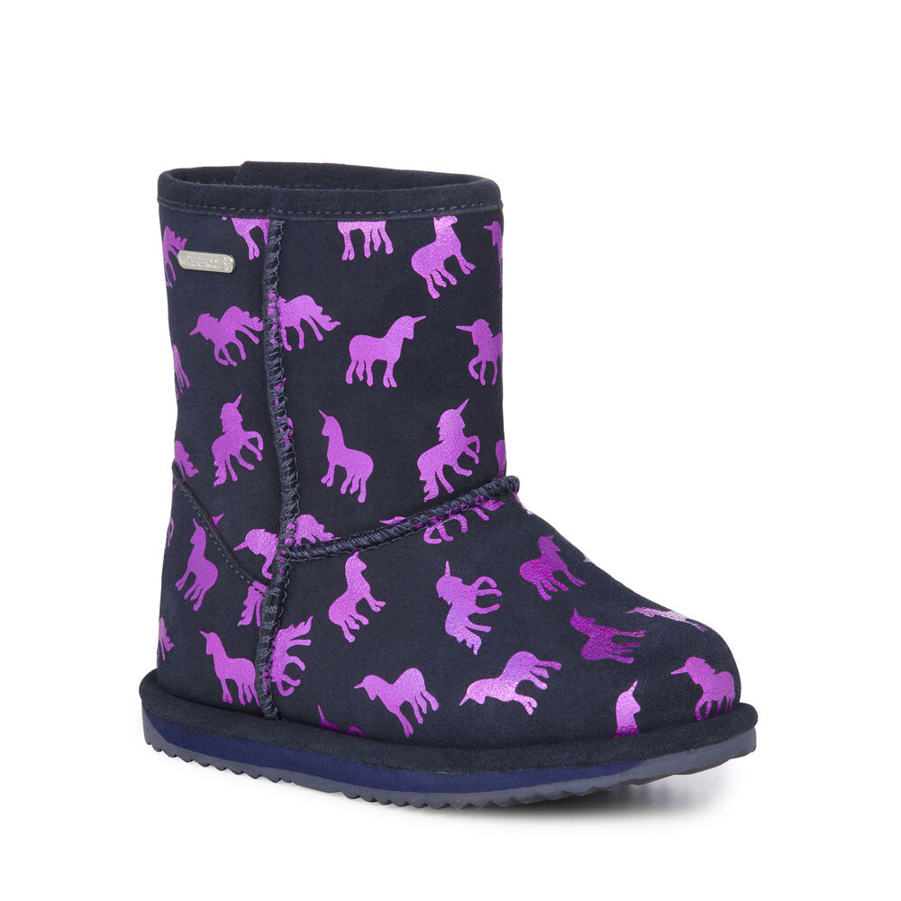 Emu Rainbow Unicorn Brumby Stiefel Kinder Navy | IXGEPLF-69