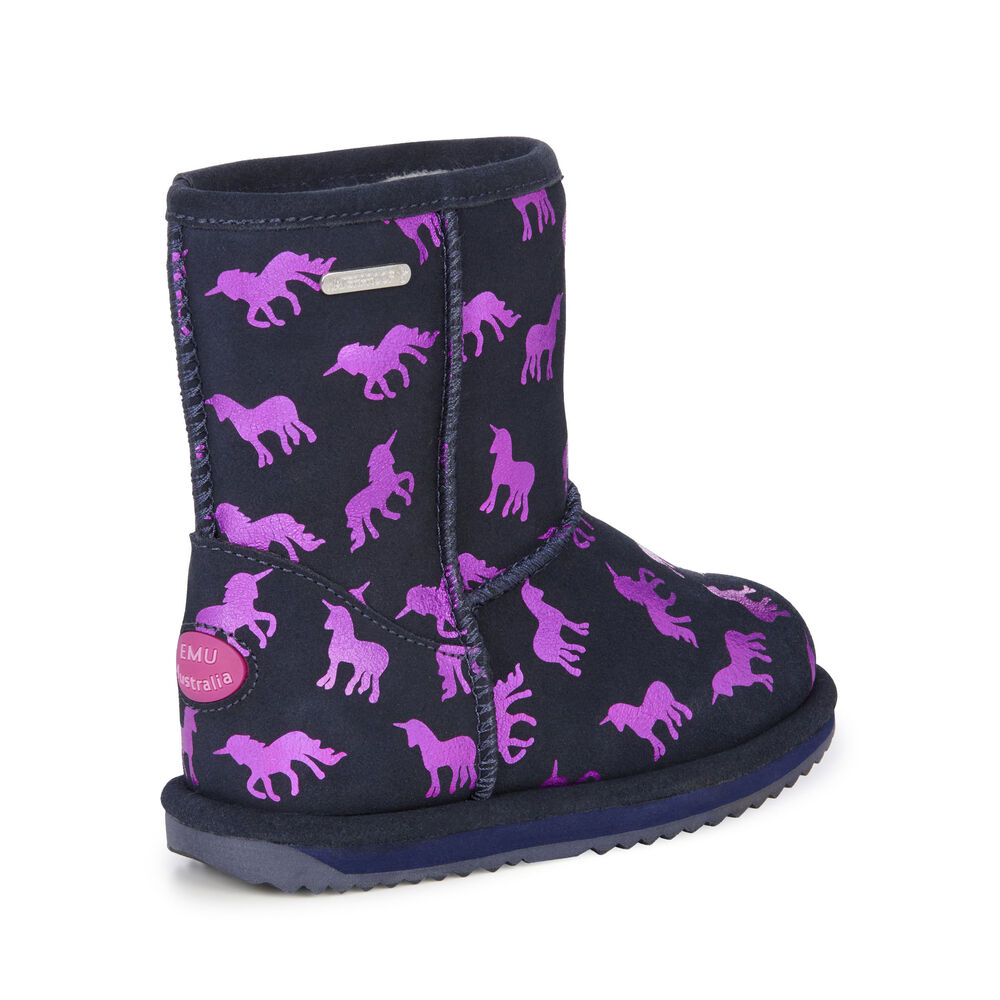 Emu Rainbow Unicorn Brumby Stiefel Kinder Navy | IXGEPLF-69