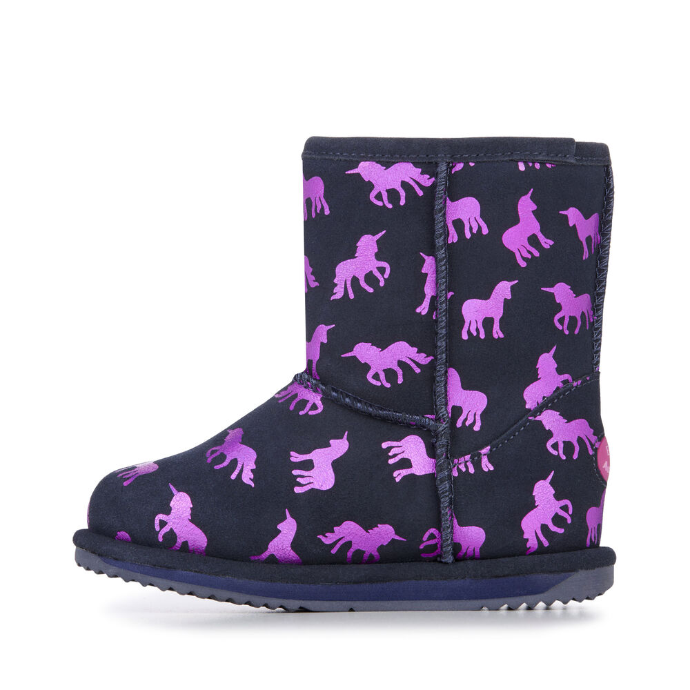 Emu Rainbow Unicorn Brumby Stiefel Kinder Navy | IXGEPLF-69