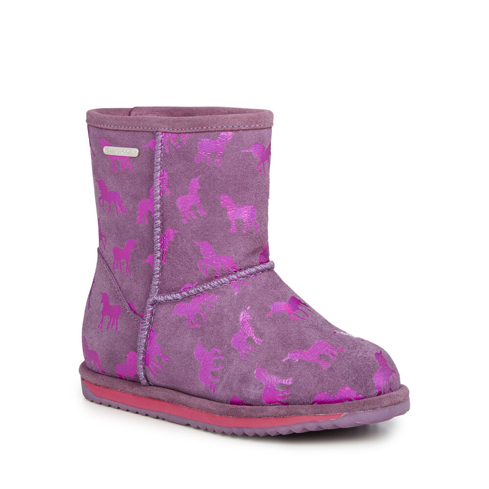 Emu Rainbow Unicorn Brumby Stiefel Kinder Lila | OUHGMPR-04