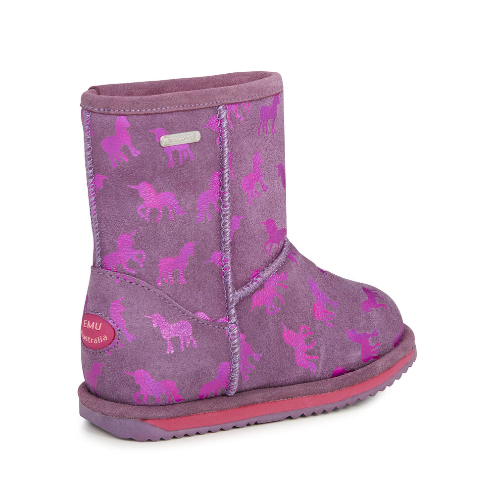 Emu Rainbow Unicorn Brumby Stiefel Kinder Lila | OUHGMPR-04