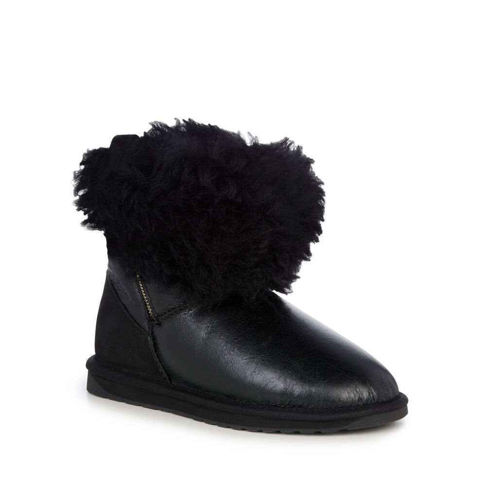 Emu Teddy Wurren Stiefel Damen Schwarz | TZWBEUJ-69