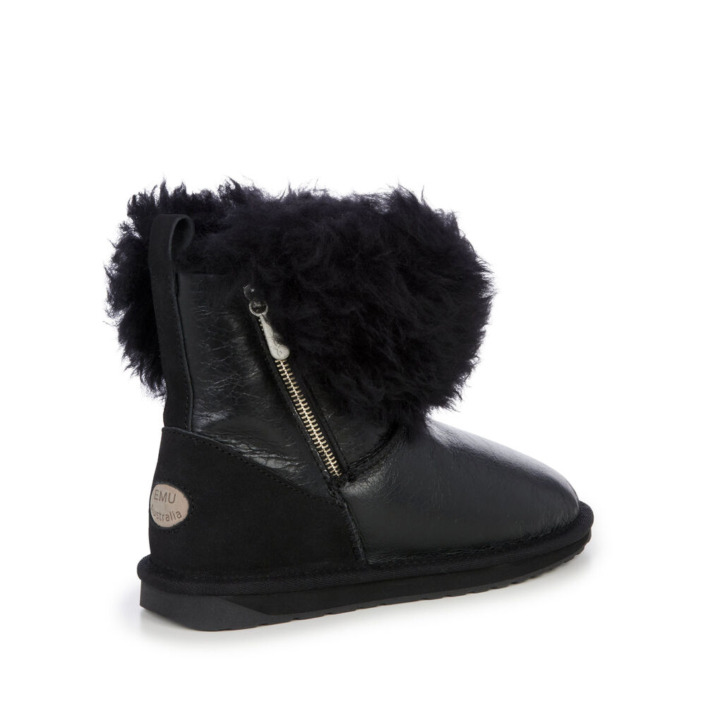 Emu Teddy Wurren Stiefel Damen Schwarz | TZWBEUJ-69