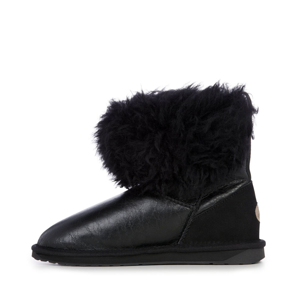 Emu Teddy Wurren Stiefel Damen Schwarz | TZWBEUJ-69