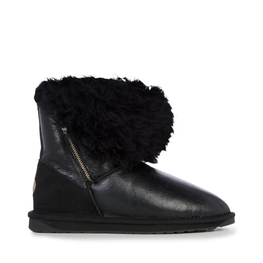 Emu Teddy Wurren Stiefel Damen Schwarz | TZWBEUJ-69