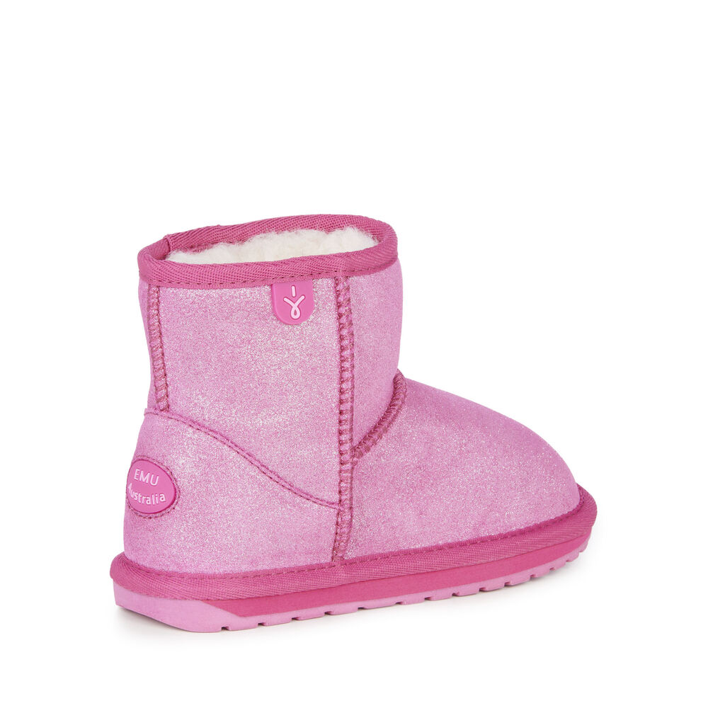 Emu Wallaby Mini Metallic Stiefel Kinder Tiefesrosa | BYJTUHQ-37