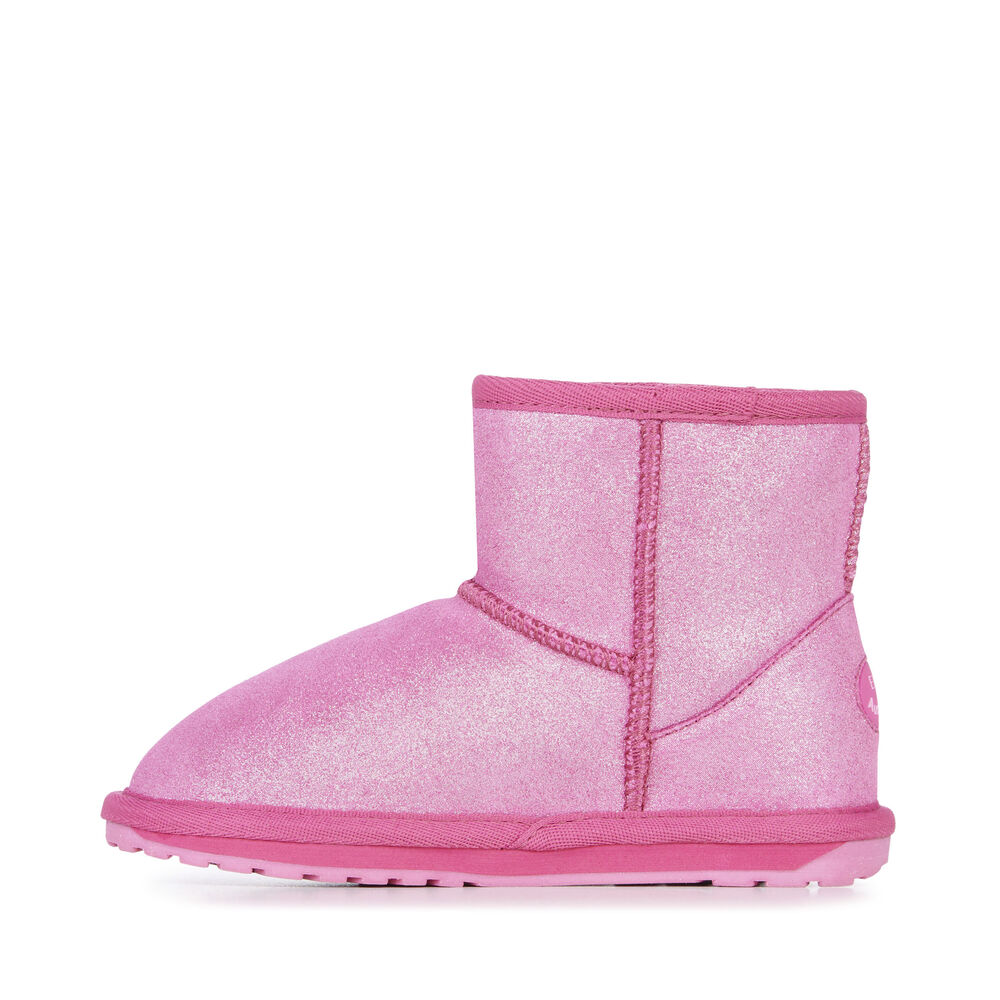 Emu Wallaby Mini Metallic Stiefel Kinder Tiefesrosa | BYJTUHQ-37
