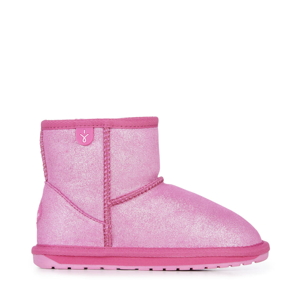 Emu Wallaby Mini Metallic Stiefel Kinder Tiefesrosa | BYJTUHQ-37