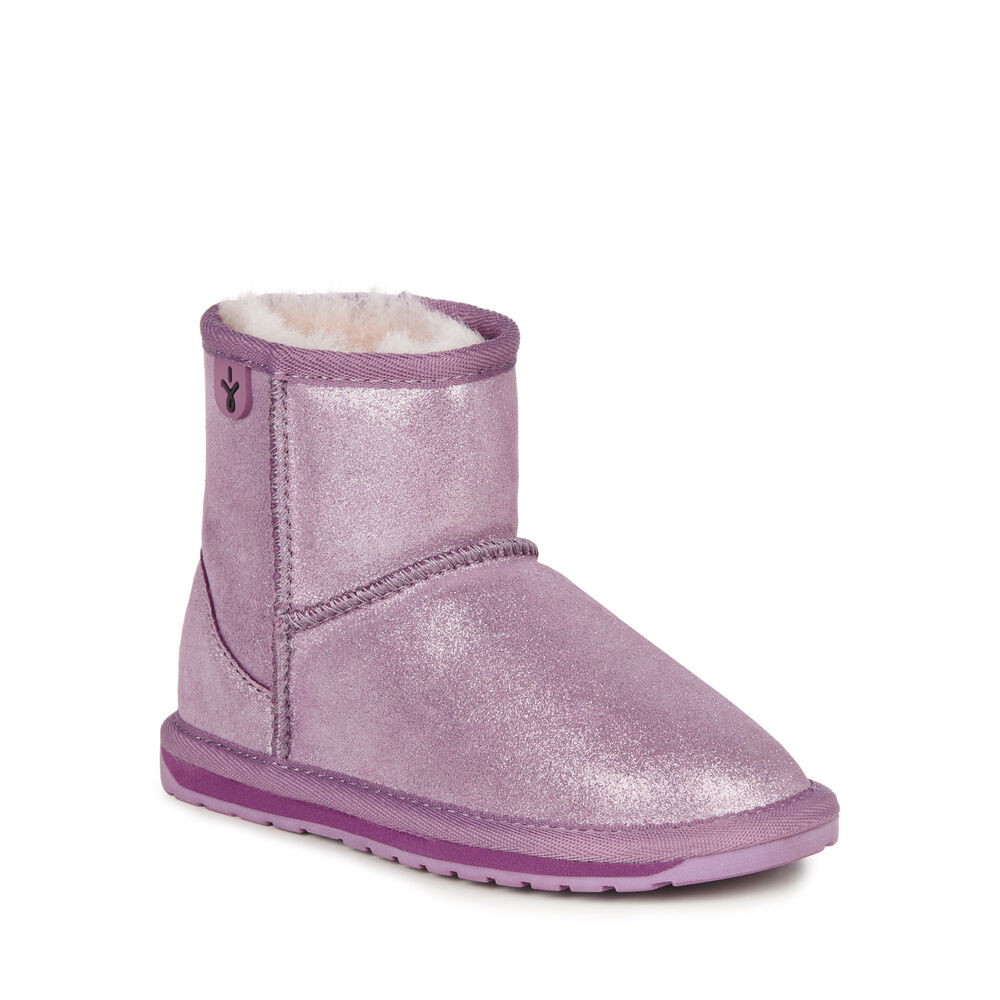 Emu Wallaby Mini Metallic Stiefel Kinder Lila | TUNWAIL-48