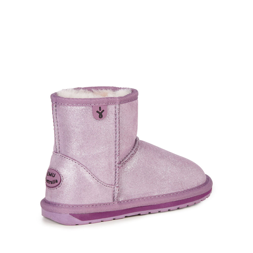 Emu Wallaby Mini Metallic Stiefel Kinder Lila | TUNWAIL-48