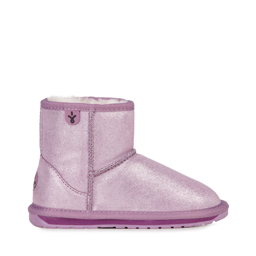 Emu Wallaby Mini Metallic Stiefel Kinder Lila | TUNWAIL-48