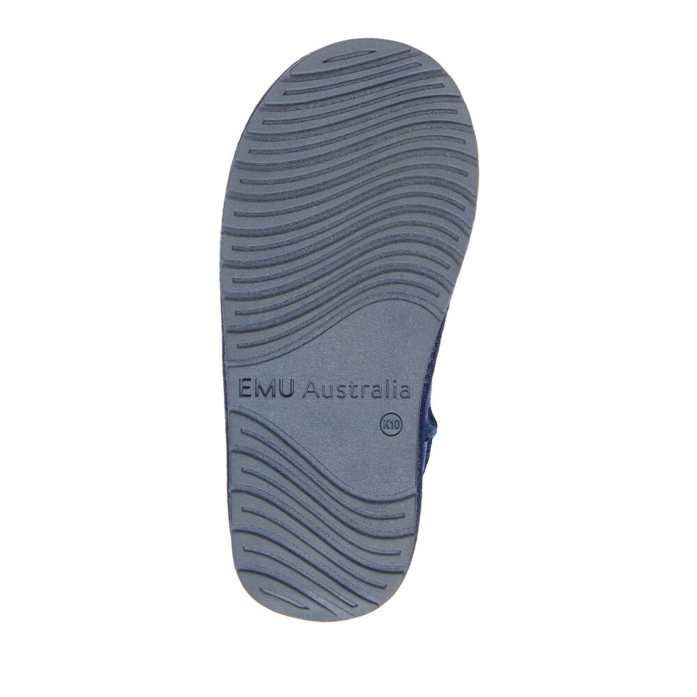 Emu Wallaby Mini Metallic Stiefel Kinder Navy | WHSRGNJ-01